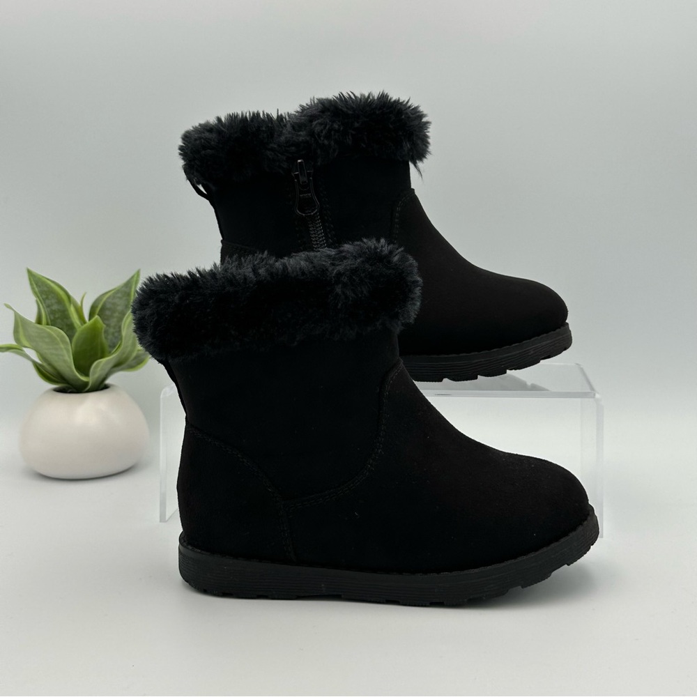 Cat & Jack Toddler Girls Black Synthetic Zip Ankle Boot Size 8